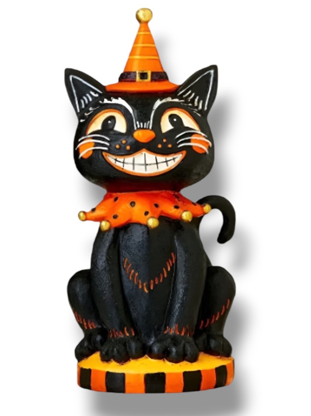 Way to Celebrate Retro Vintage Resin Circus Black Cat Halloween Decor